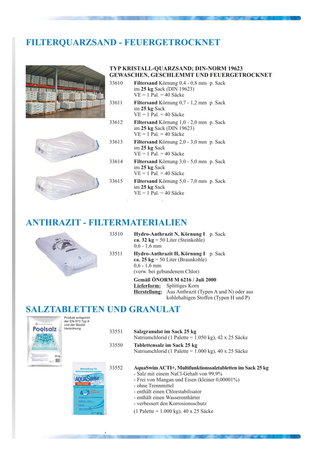 Filterquarzsand erhältlich bei der POOLCHEM GmbH