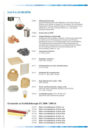 Saunazubehör erhältlich bei der POOLCHEM GmbH